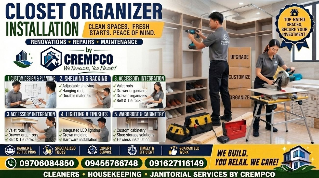 Closet organizer installation