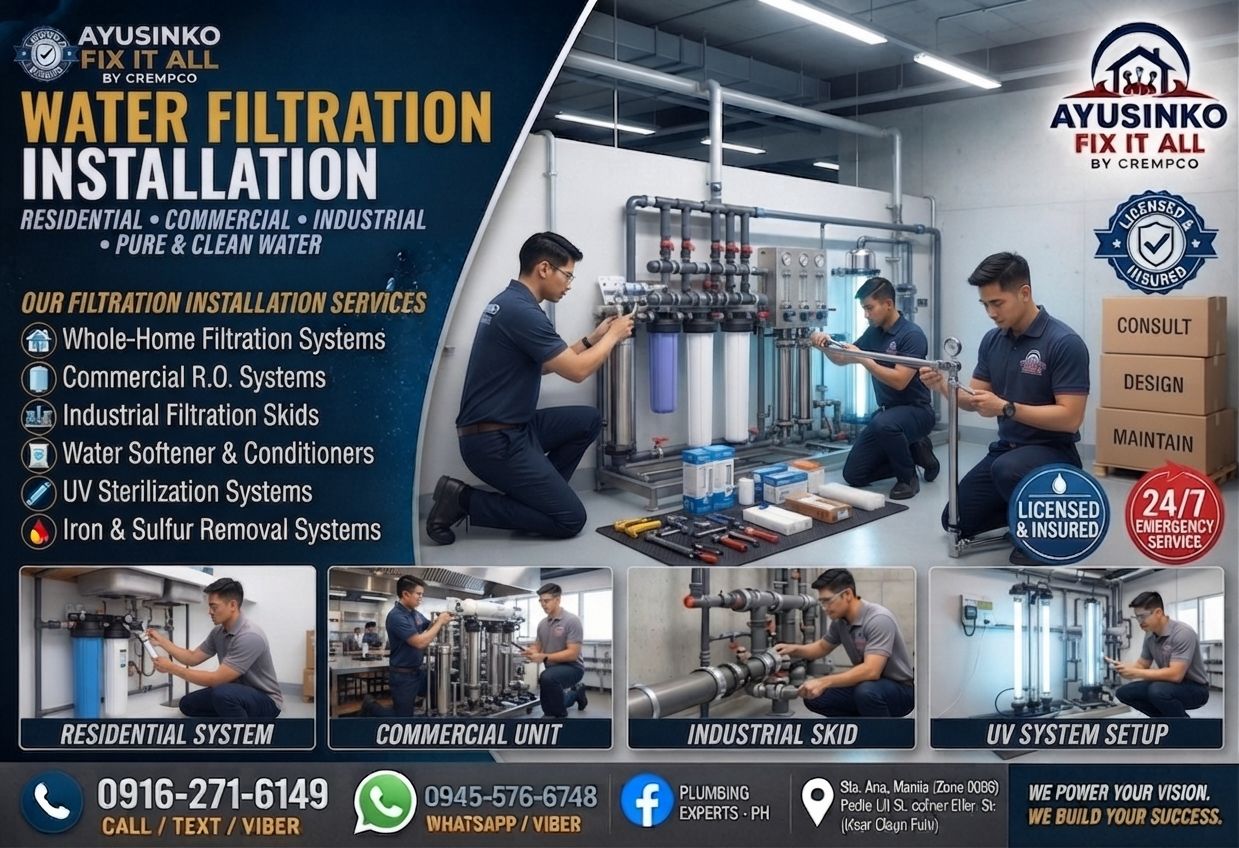 Water filtration installation